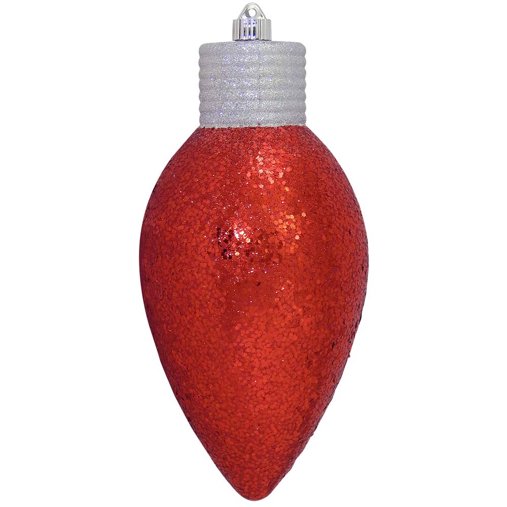 Christmas by Krebs Red Glitz 12 in Shatterproof Commercial Grade Christmas C-9 Ornament #KBX80794